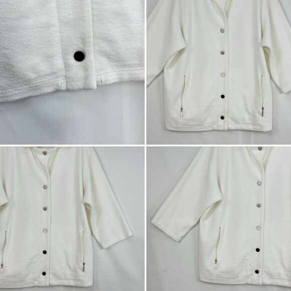 Vtg Company Ellen Tracy Women’s Collar Button Closure and zip pockets Ivory 3X - Picture 12 of 16